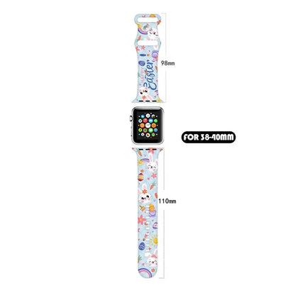 For Apple Watch Series 9 8 7 41mm / 6 5 4 SE (2023) SE (2022) SE 40mm / 3 2 1 38mm Sport Strap Silicone Pattern Watch Band