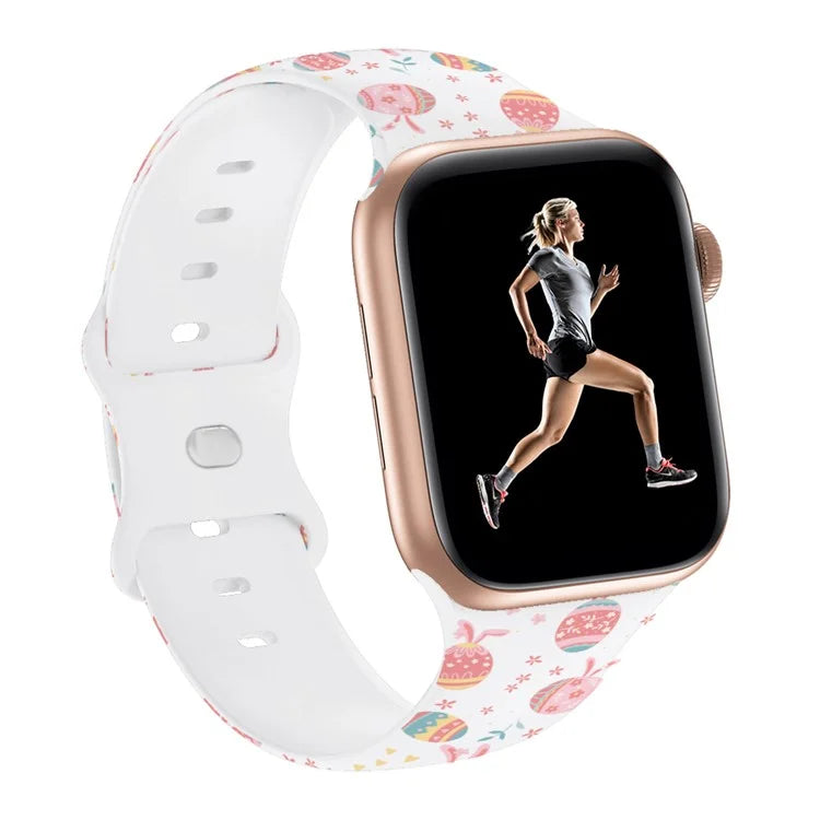 For Apple Watch Series 9 8 7 41mm / 6 5 4 SE (2023) SE (2022) SE 40mm / 3 2 1 38mm Sport Strap Silicone Pattern Watch Band