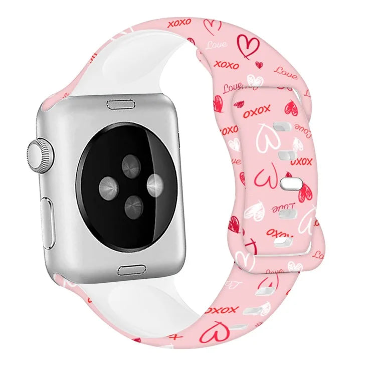 For Apple Watch Series 9 8 7 41mm / 6 5 4 SE (2023) SE (2022) SE 40mm / 3 2 1 38mm Sport Strap Silicone Pattern Watch Band