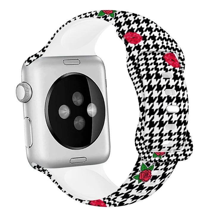 For Apple Watch Series 9 8 7 41mm / 6 5 4 SE (2023) SE (2022) SE 40mm / 3 2 1 38mm Sport Strap Silicone Pattern Watch Band