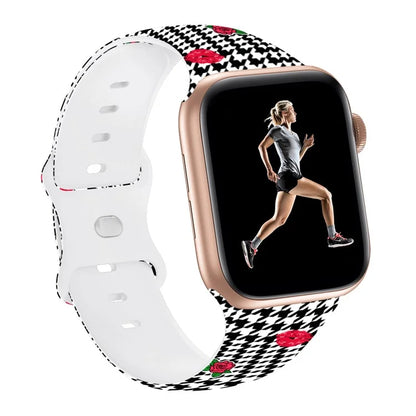 For Apple Watch Series 9 8 7 41mm / 6 5 4 SE (2023) SE (2022) SE 40mm / 3 2 1 38mm Sport Strap Silicone Pattern Watch Band