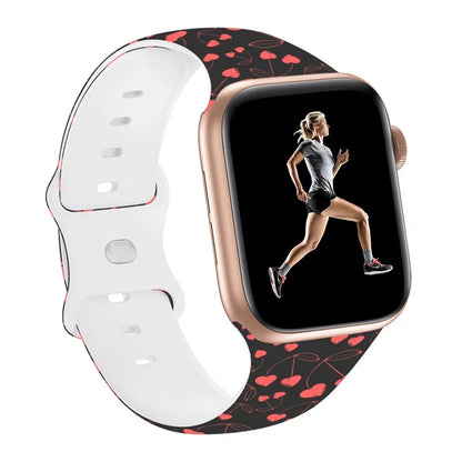For Apple Watch Series 9 8 7 41mm / 6 5 4 SE (2023) SE (2022) SE 40mm / 3 2 1 38mm Sport Strap Silicone Pattern Watch Band