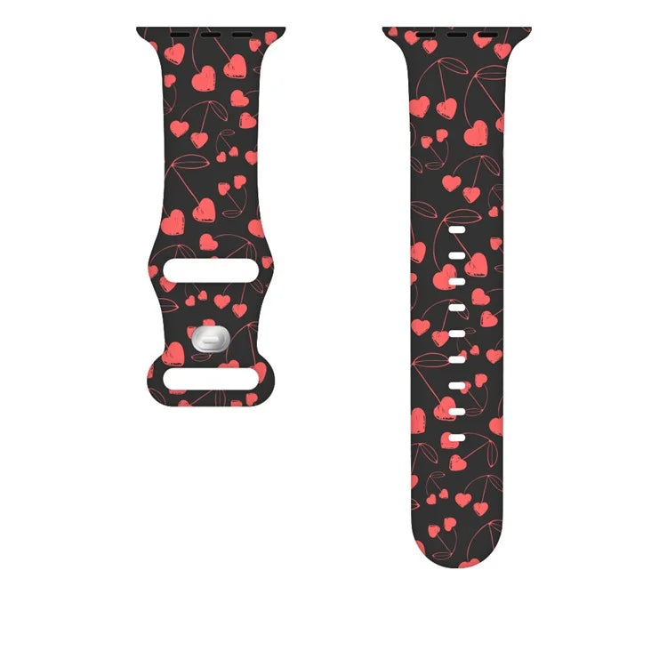 For Apple Watch Series 9 8 7 41mm / 6 5 4 SE (2023) SE (2022) SE 40mm / 3 2 1 38mm Sport Strap Silicone Pattern Watch Band