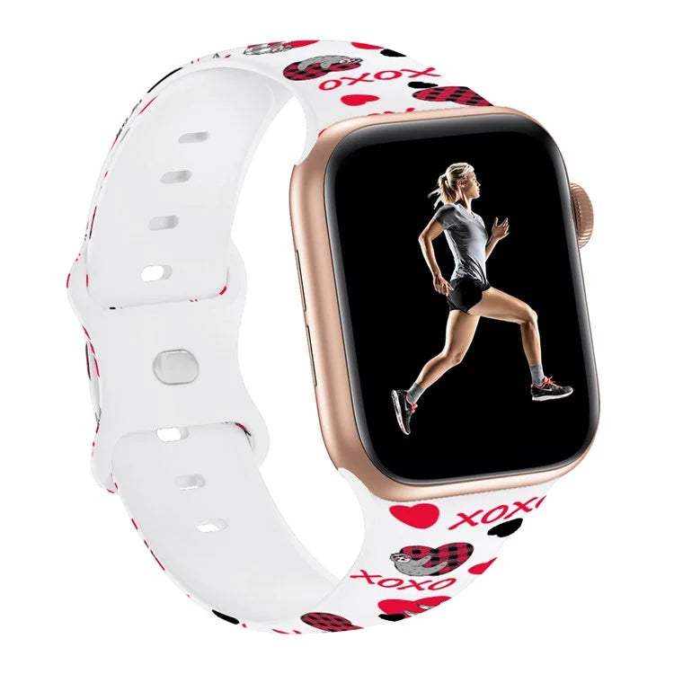 For Apple Watch Series 9 8 7 41mm / 6 5 4 SE (2023) SE (2022) SE 40mm / 3 2 1 38mm Sport Strap Silicone Pattern Watch Band