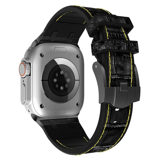 For Apple Watch Ultra 2 Ultra 49mm  /  Series 9 8 7 45mm  /  SE (2023) SE (2022) SE 6 5 4 44mm  /  3 2 1 42mm Watchband / Yellow
