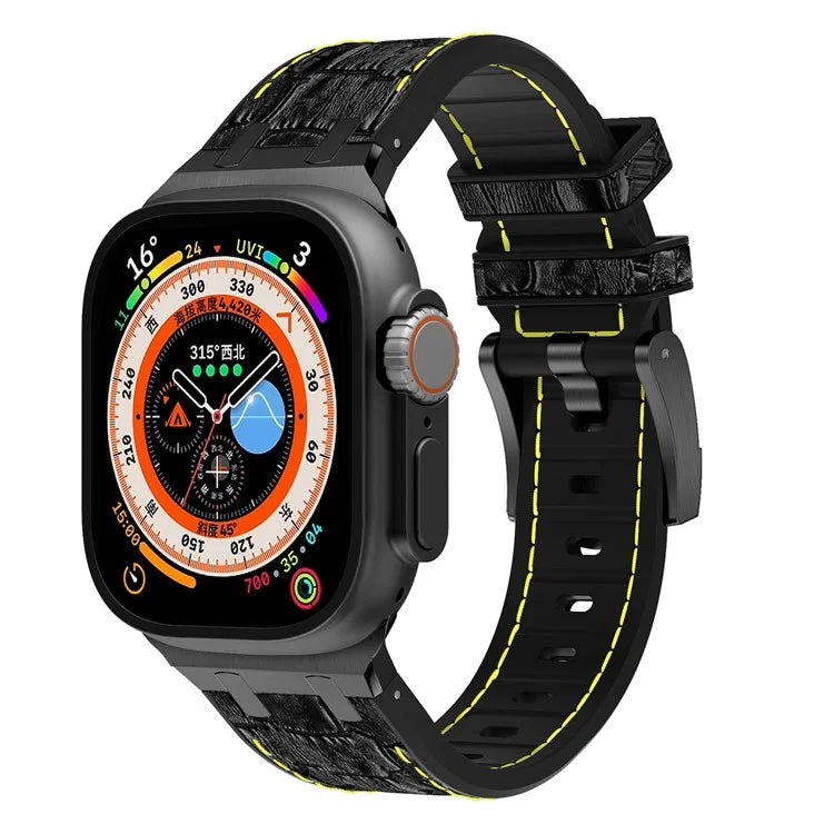 For Apple Watch Ultra 2 Ultra 49mm  /  Series 9 8 7 45mm  /  SE (2023) SE (2022) SE 6 5 4 44mm  /  3 2 1 42mm Watchband / Yellow
