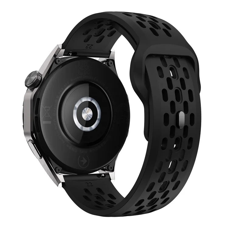 For Huawei Watch GT 4 41mm / Garmin Venu 3S / 2S 18mm Silicone Strap Hollow Watch Band