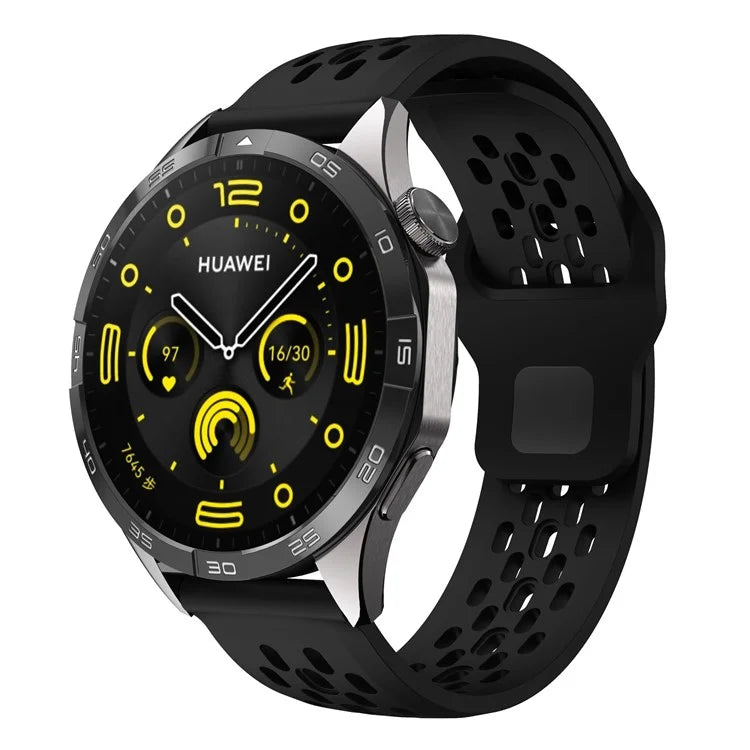 For Huawei Watch GT 4 41mm / Garmin Venu 3S / 2S 18mm Silicone Strap Hollow Watch Band