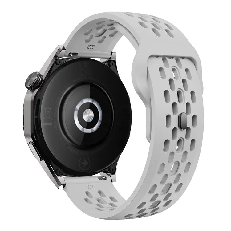 For Huawei Watch GT 4 41mm / Garmin Venu 3S / 2S 18mm Silicone Strap Hollow Watch Band