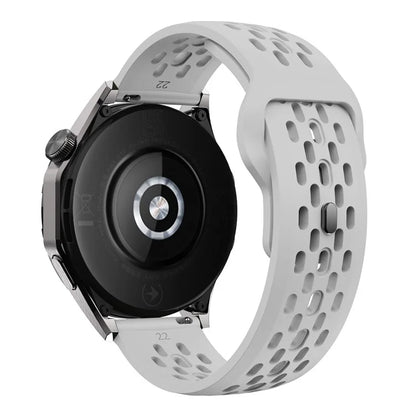 For Huawei Watch GT 4 41mm / Garmin Venu 3S / 2S 18mm Silicone Strap Hollow Watch Band