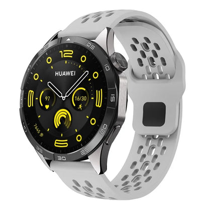 For Huawei Watch GT 4 41mm / Garmin Venu 3S / 2S 18mm Silicone Strap Hollow Watch Band
