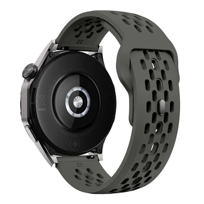 For Huawei Watch GT 4 41mm / Garmin Venu 3S / 2S 18mm Silicone Strap Hollow Watch Band