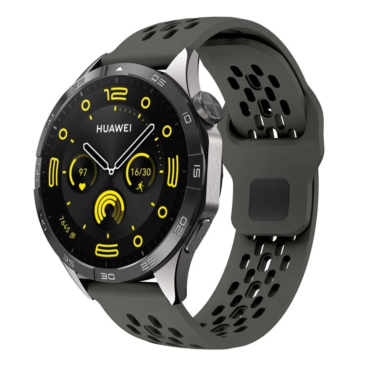 For Huawei Watch GT 4 41mm / Garmin Venu 3S / 2S 18mm Silicone Strap Hollow Watch Band