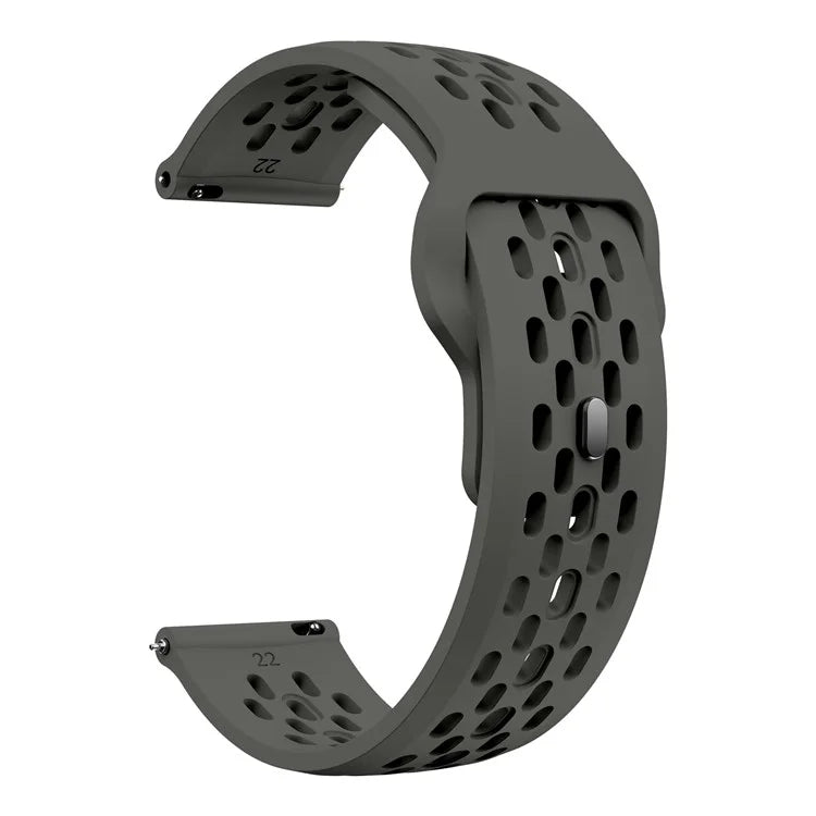 For Huawei Watch GT 4 41mm / Garmin Venu 3S / 2S 18mm Silicone Strap Hollow Watch Band
