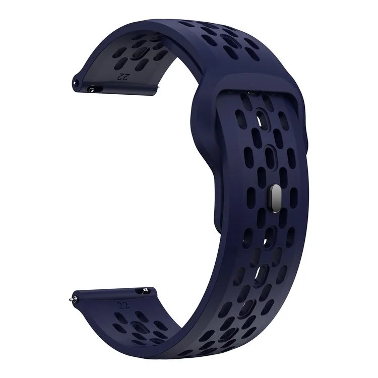 For Huawei Watch GT 4 41mm / Garmin Venu 3S / 2S 18mm Silicone Strap Hollow Watch Band