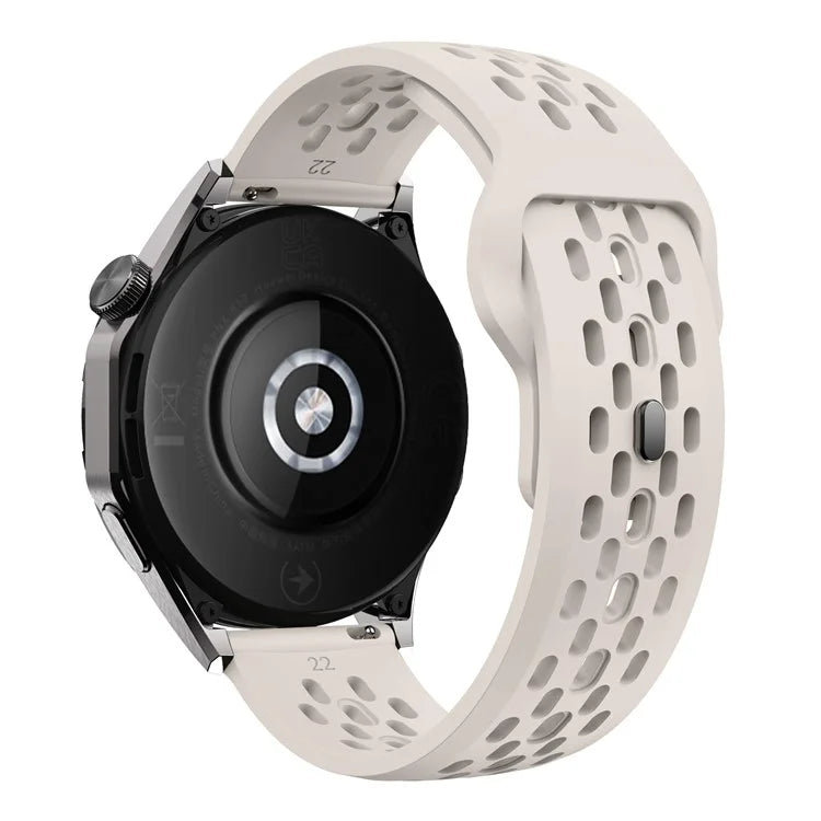 For Huawei Watch GT 4 41mm / Garmin Venu 3S / 2S 18mm Silicone Strap Hollow Watch Band