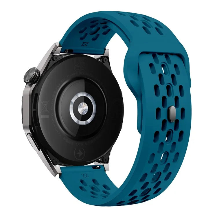For Huawei Watch GT 4 41mm / Garmin Venu 3S / 2S 18mm Silicone Strap Hollow Watch Band