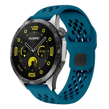 For Huawei Watch GT 4 41mm / Garmin Venu 3S / 2S 18mm Silicone Strap Hollow Watch Band