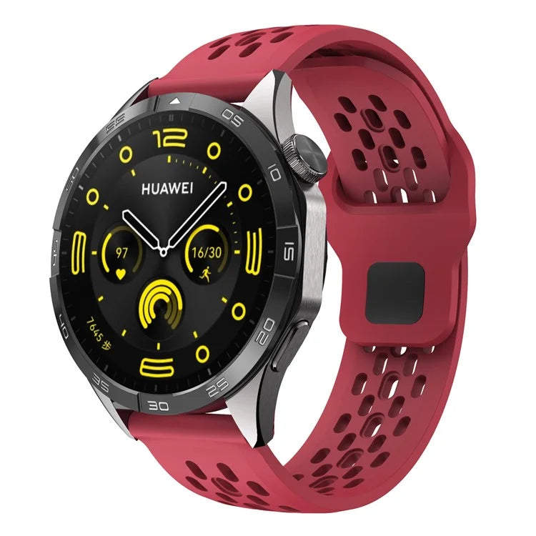For Huawei Watch GT 4 41mm / Garmin Venu 3S / 2S 18mm Silicone Strap Hollow Watch Band