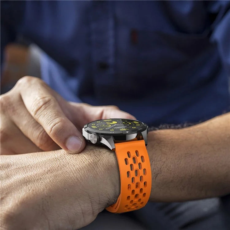 For Garmin vivoactive 5 / Venu 2 Plus Silicone Watch Band 20mm Hollow Adjustable Strap