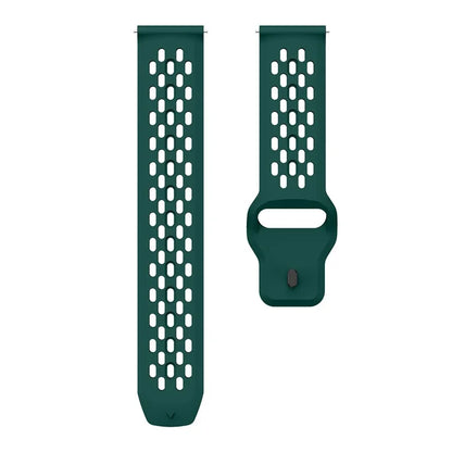For Garmin vivoactive 5 / Venu 2 Plus Silicone Watch Band 20mm Hollow Adjustable Strapish Green