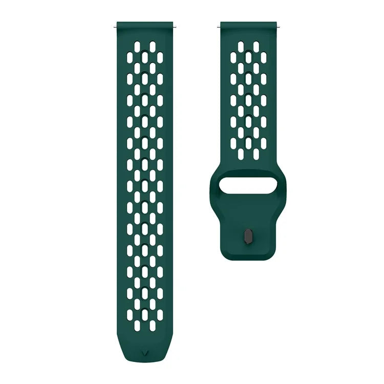 For Garmin Venu 3 / Venu 2 / Vivoactive 4 22mm Watch Strap Hollow Silicone Wrist Band Replacementish Green