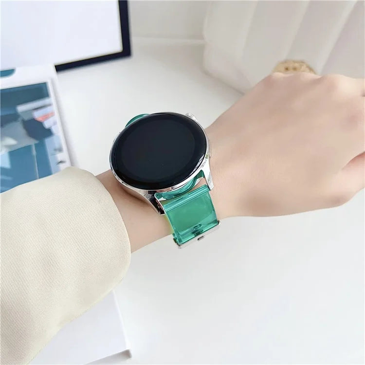 For Garmin vivoactive 5 / Venu 2 Plus 20mm Watch Band Transparent Soft TPU Wrist Strap Green