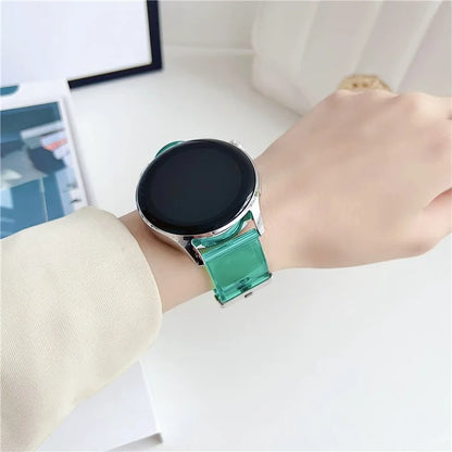 For Garmin vivoactive 5 / Venu 2 Plus 20mm Watch Band Transparent Soft TPU Wrist Strap Green