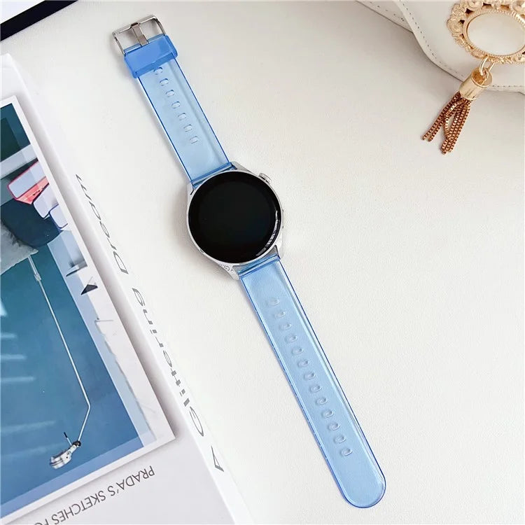 For Samsung Galaxy Watch3 45mm / Huawei Watch GT 4 46mm Band 22mm TPU Wrist Strap Blue