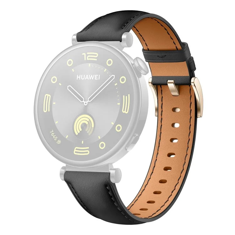 For Huawei Watch GT 4 41mm / Garmin Venu 3S 18mm Watch Band Genuine Cow Leather Wrist Strap