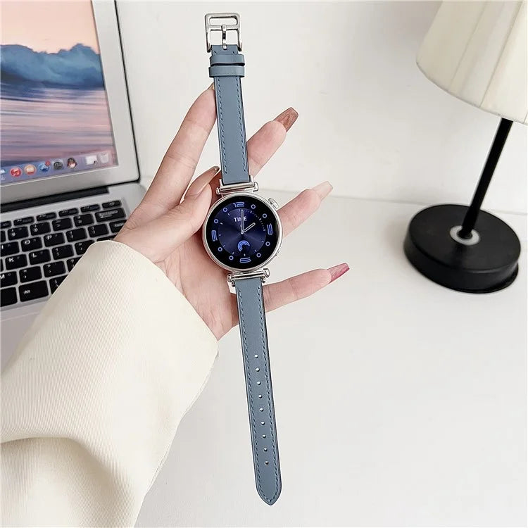 For Samsung Galaxy Watch3 45mm / Gear S3 Classic 22mm Wrist Strap PU Leather Smart Watch Band