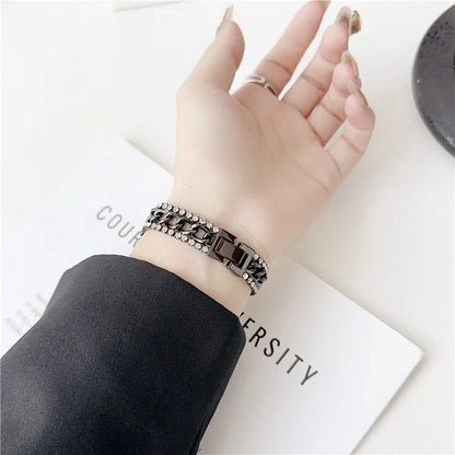 For Xiaomi Smart Band 8 Rhinestone Decor Bracelet Strap Zinc Alloy Watch Band