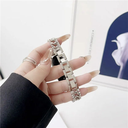 For Xiaomi Smart Band 8 Rhinestone Decor Bracelet Strap Zinc Alloy Watch Band