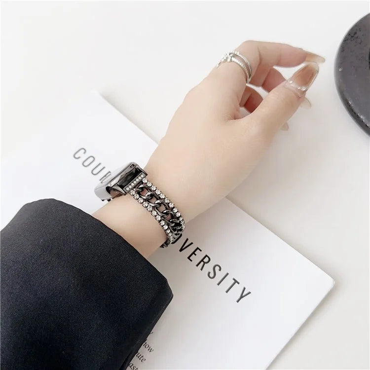 For Xiaomi Smart Band 8 Rhinestone Decor Bracelet Strap Zinc Alloy Watch Band