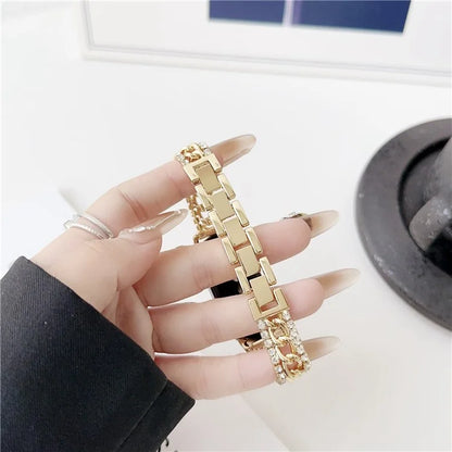For Xiaomi Smart Band 8 Rhinestone Decor Bracelet Strap Zinc Alloy Watch Band