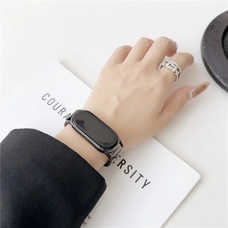 For Xiaomi Smart Band 8 Rhinestone Decor Bracelet Strap Zinc Alloy Watch Band