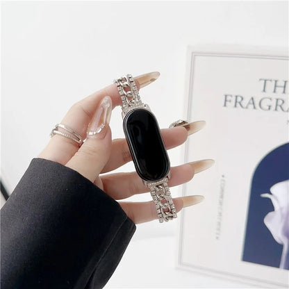 For Xiaomi Smart Band 8 Rhinestone Decor Bracelet Strap Zinc Alloy Watch Band