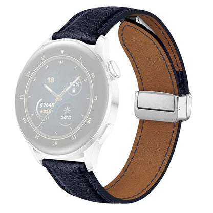 For Samsung Galaxy Watch3 45mm / Huawei Watch GT 4 46mm Leather Strap 22mm Magnetic Watch Band