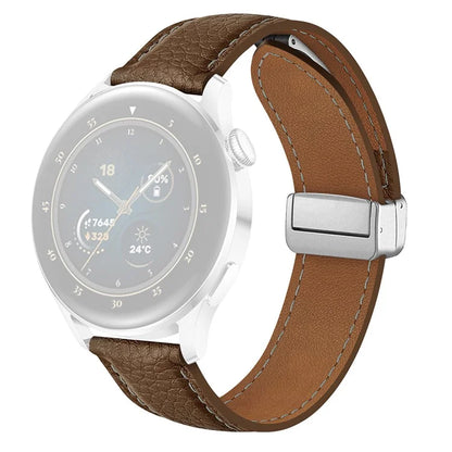 For Samsung Galaxy Watch6 Classic 43mm / Watch6 40mm Wrist Strap 20mm Litchi Texture Band with Magnetic Buckle