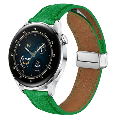 For Samsung Galaxy Watch6 Classic 43mm / Watch6 40mm Wrist Strap 20mm Litchi Texture Band with Magnetic Buckle
