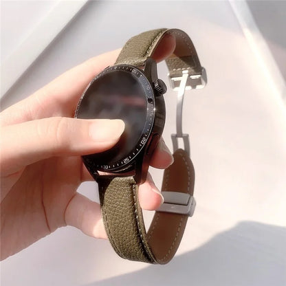For Samsung Galaxy Watch6 Classic 43mm / Watch6 40mm Wrist Strap 20mm Litchi Texture Band with Magnetic Buckle
