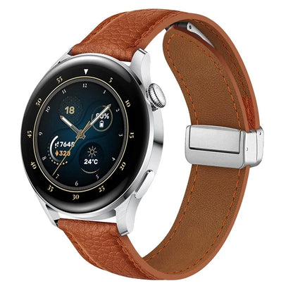 For Samsung Galaxy Watch6 Classic 43mm / Watch6 40mm Wrist Strap 20mm Litchi Texture Band with Magnetic Buckle