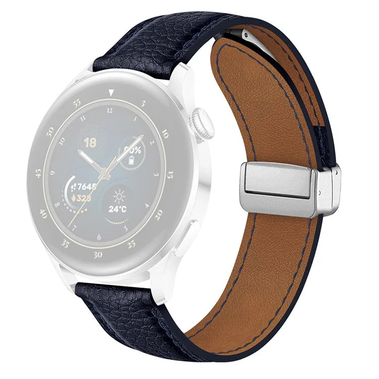 For Samsung Galaxy Watch6 Classic 43mm / Watch6 40mm Wrist Strap 20mm Litchi Texture Band with Magnetic Buckle