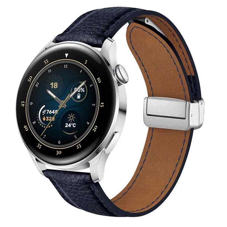 For Samsung Galaxy Watch6 Classic 43mm / Watch6 40mm Wrist Strap 20mm Litchi Texture Band with Magnetic Buckle