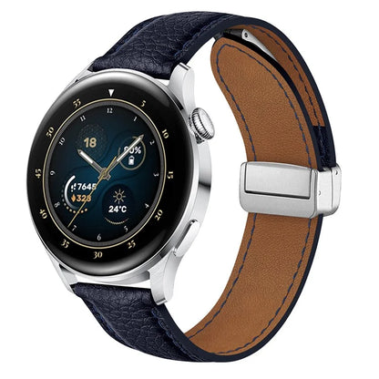 For Samsung Galaxy Watch6 Classic 43mm / Watch6 40mm Wrist Strap 20mm Litchi Texture Band with Magnetic Buckle