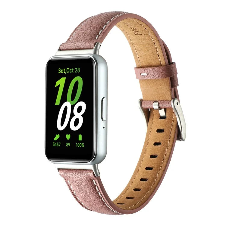 For Samsung Galaxy Fit3 Watch Band Cowhide Leather Strap Replacement