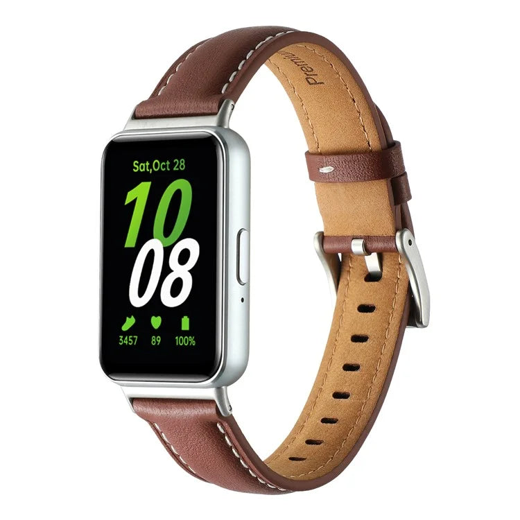 For Samsung Galaxy Fit3 Watch Band Cowhide Leather Strap Replacement
