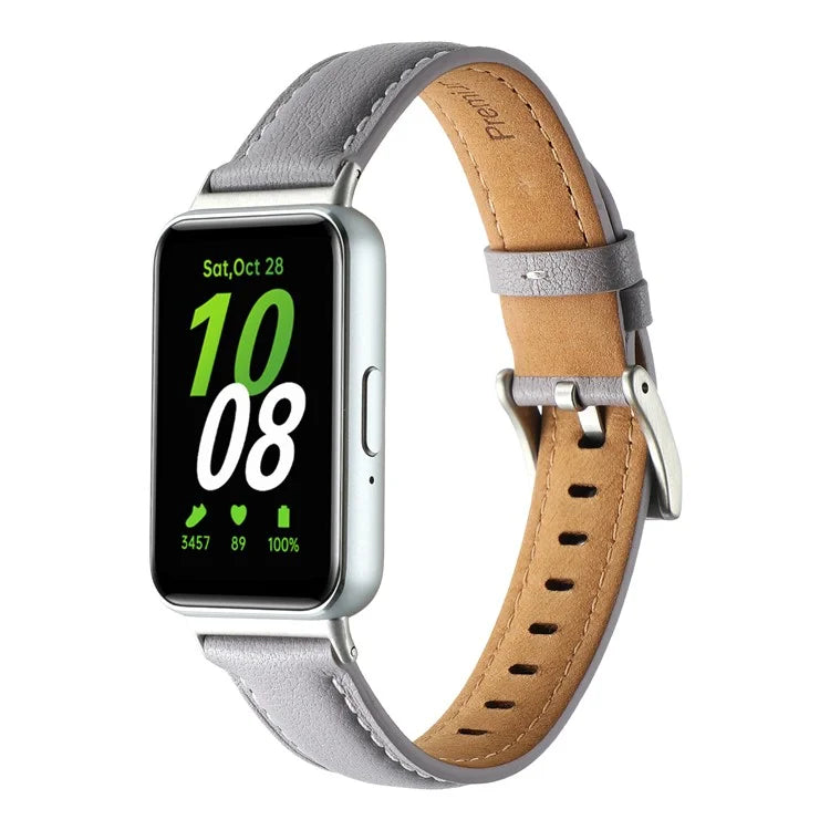 For Samsung Galaxy Fit3 Watch Band Cowhide Leather Strap Replacement