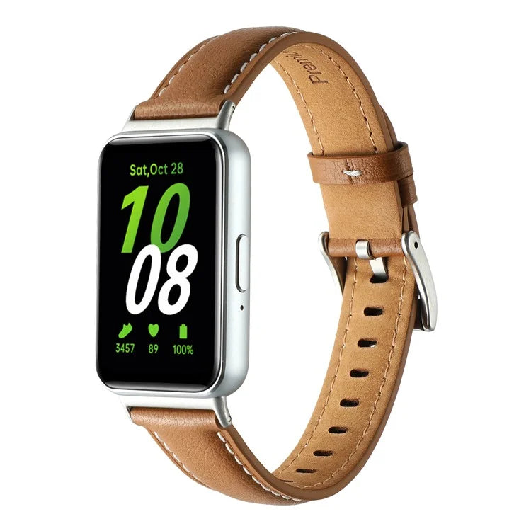 For Samsung Galaxy Fit3 Watch Band Cowhide Leather Strap Replacement