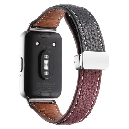 For Samsung Galaxy Fit3 Watch Band Slim Genuine Cow Leather Magnetic Replacement Strap+Rose